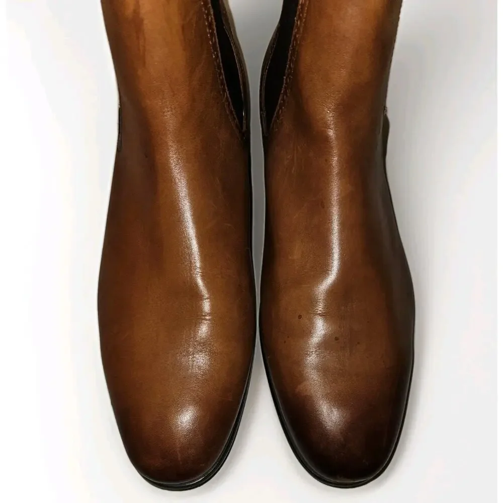 Aldo Leather Dress Chelsea Boots Cognac Size 13 EUC